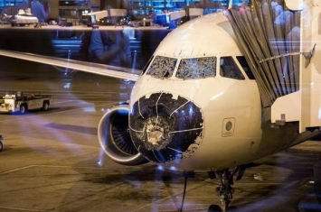 美国达美航空A320客机空中遇冰雹机头全毁 “摸黑盲降”丹佛机场