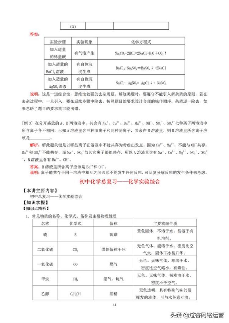 初中化学笔记完整,初三上册化学笔记大全